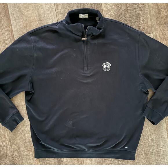 Pebble Beach Golf Links 100% Pima Cotton Quarter Zip Black Size XL Golf Course - Picture 2 of 7